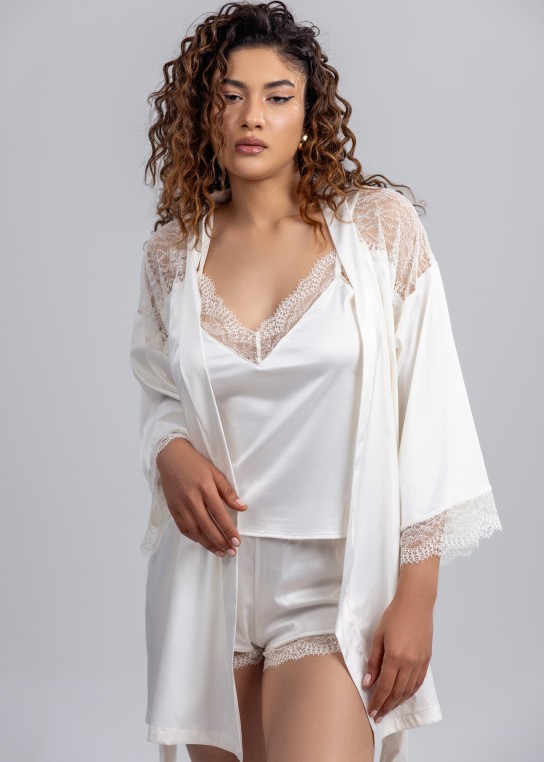 Kimono en satin de soie