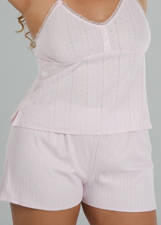 Short en coton brodé raffiné
